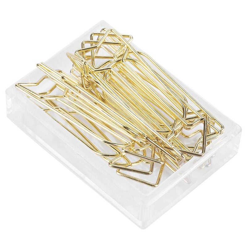 Hztyyier 12Pcs Gold Paper Clips Large Paperclips MetalClips School Office Supplies Document Organization - Image 1